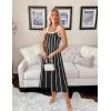imageZESICA Womens 2025 Summer Sleeveless Striped Midi Dresses Casual A Line Swing Knit Long Dress Beach Vacation ClothesBlack