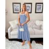 imageZESICA Womens 2025 Summer Sleeveless Striped Midi Dresses Casual A Line Swing Knit Long Dress Beach Vacation ClothesDusty Blue