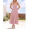 imageZESICA Womens 2025 Summer Sleeveless Striped Midi Dresses Casual A Line Swing Knit Long Dress Beach Vacation ClothesDusty Pink