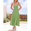 imageZESICA Womens 2025 Summer Sleeveless Striped Midi Dresses Casual A Line Swing Knit Long Dress Beach Vacation ClothesLight Green