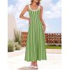 imageZESICA Womens 2025 Summer Sleeveless Striped Midi Dresses Casual A Line Swing Knit Long Dress Beach Vacation ClothesLight Green