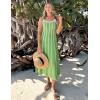 imageZESICA Womens 2025 Summer Sleeveless Striped Midi Dresses Casual A Line Swing Knit Long Dress Beach Vacation ClothesLight Green