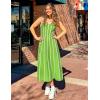 imageZESICA Womens 2025 Summer Sleeveless Striped Midi Dresses Casual A Line Swing Knit Long Dress Beach Vacation ClothesLight Green