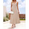 imageZESICA Womens 2025 Summer Sleeveless Striped Midi Dresses Casual A Line Swing Knit Long Dress Beach Vacation ClothesOatmeal
