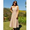 imageZESICA Womens 2025 Summer Sleeveless Striped Midi Dresses Casual A Line Swing Knit Long Dress Beach Vacation ClothesOatmeal