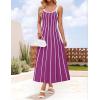 imageZESICA Womens 2025 Summer Sleeveless Striped Midi Dresses Casual A Line Swing Knit Long Dress Beach Vacation ClothesPlum