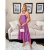 imageZESICA Womens 2025 Summer Sleeveless Striped Midi Dresses Casual A Line Swing Knit Long Dress Beach Vacation ClothesPlum