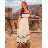 imageZESICA Womens 2025 Summer Spaghetti Straps Sleeveless Backless Sundress Flowy Smocked Lace Swing A Line Midi DressApricot