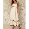 imageZESICA Womens 2025 Summer Spaghetti Straps Sleeveless Backless Sundress Flowy Smocked Lace Swing A Line Midi DressApricot