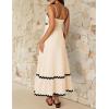 imageZESICA Womens 2025 Summer Spaghetti Straps Sleeveless Backless Sundress Flowy Smocked Lace Swing A Line Midi DressApricot