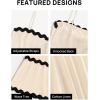 imageZESICA Womens 2025 Summer Spaghetti Straps Sleeveless Backless Sundress Flowy Smocked Lace Swing A Line Midi DressApricot