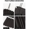 imageZESICA Womens 2025 Summer Spaghetti Straps Sleeveless Backless Sundress Flowy Smocked Lace Swing A Line Midi DressBlack