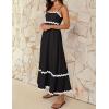 imageZESICA Womens 2025 Summer Spaghetti Straps Sleeveless Backless Sundress Flowy Smocked Lace Swing A Line Midi DressBlack