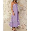 imageZESICA Womens 2025 Summer Spaghetti Straps Sleeveless Backless Sundress Flowy Smocked Lace Swing A Line Midi DressLight Purple