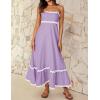 imageZESICA Womens 2025 Summer Spaghetti Straps Sleeveless Backless Sundress Flowy Smocked Lace Swing A Line Midi DressLight Purple