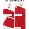imageZESICA Womens 2025 Summer Spaghetti Straps Sleeveless Backless Sundress Flowy Smocked Lace Swing A Line Midi DressRed
