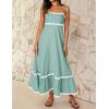 imageZESICA Womens 2025 Summer Spaghetti Straps Sleeveless Backless Sundress Flowy Smocked Lace Swing A Line Midi DressSage