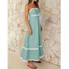 imageZESICA Womens 2025 Summer Spaghetti Straps Sleeveless Backless Sundress Flowy Smocked Lace Swing A Line Midi DressSage