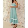 imageZESICA Womens 2025 Summer Spaghetti Straps Sleeveless Backless Sundress Flowy Smocked Lace Swing A Line Midi DressSage