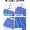 imageZESICA Womens 2025 Summer Spaghetti Straps Sleeveless Backless Sundress Flowy Smocked Lace Swing A Line Midi DressSapphire Blue