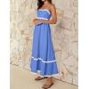 imageZESICA Womens 2025 Summer Spaghetti Straps Sleeveless Backless Sundress Flowy Smocked Lace Swing A Line Midi DressSapphire Blue