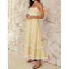 imageZESICA Womens 2025 Summer Spaghetti Straps Sleeveless Backless Sundress Flowy Smocked Lace Swing A Line Midi DressYellow