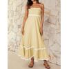 imageZESICA Womens 2025 Summer Spaghetti Straps Sleeveless Backless Sundress Flowy Smocked Lace Swing A Line Midi DressYellow