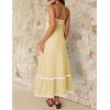 imageZESICA Womens 2025 Summer Spaghetti Straps Sleeveless Backless Sundress Flowy Smocked Lace Swing A Line Midi DressYellow
