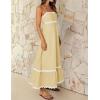 imageZESICA Womens 2025 Summer Spaghetti Straps Sleeveless Backless Sundress Flowy Smocked Lace Swing A Line Midi DressYellow