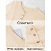 imageZESICA Womens Elegant Maxi Dresses 2025 Spring Long Sleeve Button Casual A Line Boho Flowy Dress with PocketsApricot