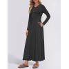 imageZESICA Womens Elegant Maxi Dresses 2025 Spring Long Sleeve Button Casual A Line Boho Flowy Dress with PocketsBlack