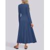 imageZESICA Womens Elegant Maxi Dresses 2025 Spring Long Sleeve Button Casual A Line Boho Flowy Dress with PocketsBlue Grey