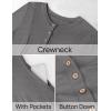 imageZESICA Womens Elegant Maxi Dresses 2025 Spring Long Sleeve Button Casual A Line Boho Flowy Dress with PocketsGrey