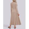 imageZESICA Womens Elegant Maxi Dresses 2025 Spring Long Sleeve Button Casual A Line Boho Flowy Dress with PocketsKhaki