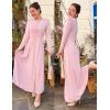 imageZESICA Womens Elegant Maxi Dresses 2025 Spring Long Sleeve Button Casual A Line Boho Flowy Dress with PocketsPink
