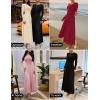 imageZESICA Womens Elegant Maxi Dresses 2025 Spring Long Sleeve Button Casual A Line Boho Flowy Dress with PocketsRust