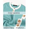 imageZESICA Womens Fall Long Sleeve Bodycon Sweater Dress Crewneck Button Knit Color Block Party Mini DressesSage