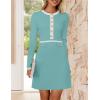 imageZESICA Womens Fall Long Sleeve Bodycon Sweater Dress Crewneck Button Knit Color Block Party Mini DressesSage