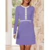 imageZESICA Womens Fall Long Sleeve Bodycon Sweater Dress Crewneck Button Knit Color Block Party Mini DressesTaro