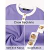 imageZESICA Womens Fall Long Sleeve Bodycon Sweater Dress Crewneck Button Knit Color Block Party Mini DressesTaro