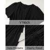 imageZESICA Womens Summer Casual Midi Dresses 2025 Short Sleeve V Neck Elastic Waist Elegant Boho Flowy Long Dress with PocketBlack