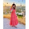 imageZESICA Womens Summer Casual Midi Dresses 2025 Short Sleeve V Neck Elastic Waist Elegant Boho Flowy Long Dress with PocketWatermelon