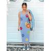 imageZESICA Womens Summer Floral Knit Bodycon Midi Dress 2025 Sleeveless Crew Neck Color Block Long Beach Party DressesBlue