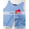 imageZESICA Womens Summer Floral Knit Bodycon Midi Dress 2025 Sleeveless Crew Neck Color Block Long Beach Party DressesBlue