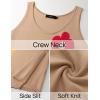 imageZESICA Womens Summer Floral Knit Bodycon Midi Dress 2025 Sleeveless Crew Neck Color Block Long Beach Party DressesKhaki