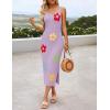 imageZESICA Womens Summer Floral Knit Bodycon Midi Dress 2025 Sleeveless Crew Neck Color Block Long Beach Party DressesPurple