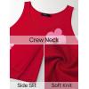 imageZESICA Womens Summer Floral Knit Bodycon Midi Dress 2025 Sleeveless Crew Neck Color Block Long Beach Party DressesRed