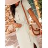 imageZESICA Womens Summer Short Sleeve Bodycon Midi Dresses 2025 Casual Crewneck Knit Wrap Tie Waist T Shirt Long DressApricot