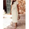 imageZESICA Womens Summer Short Sleeve Bodycon Midi Dresses 2025 Casual Crewneck Knit Wrap Tie Waist T Shirt Long DressApricot