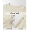 imageZESICA Womens Summer Short Sleeve Bodycon Midi Dresses 2025 Casual Crewneck Knit Wrap Tie Waist T Shirt Long DressApricot